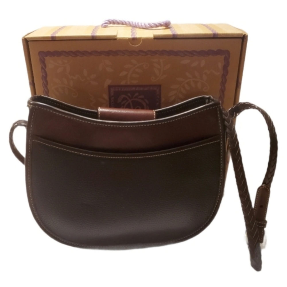 SOLD Brighton Leather Black Chocolate Shoulder Crossbody Bag Felicity - Picture 2 of 9